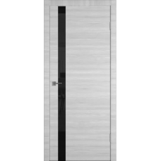 Дверь межкомнатная ВФД Соло Дуб каменный, стекло черное "Лакобель черный"